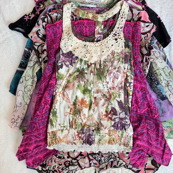 16pc Y2K WHOLESALE BUNDLE | Multi-Size BOHO Resale | VINTAGE FAIRYCORE LOT - Picture 4 of 16